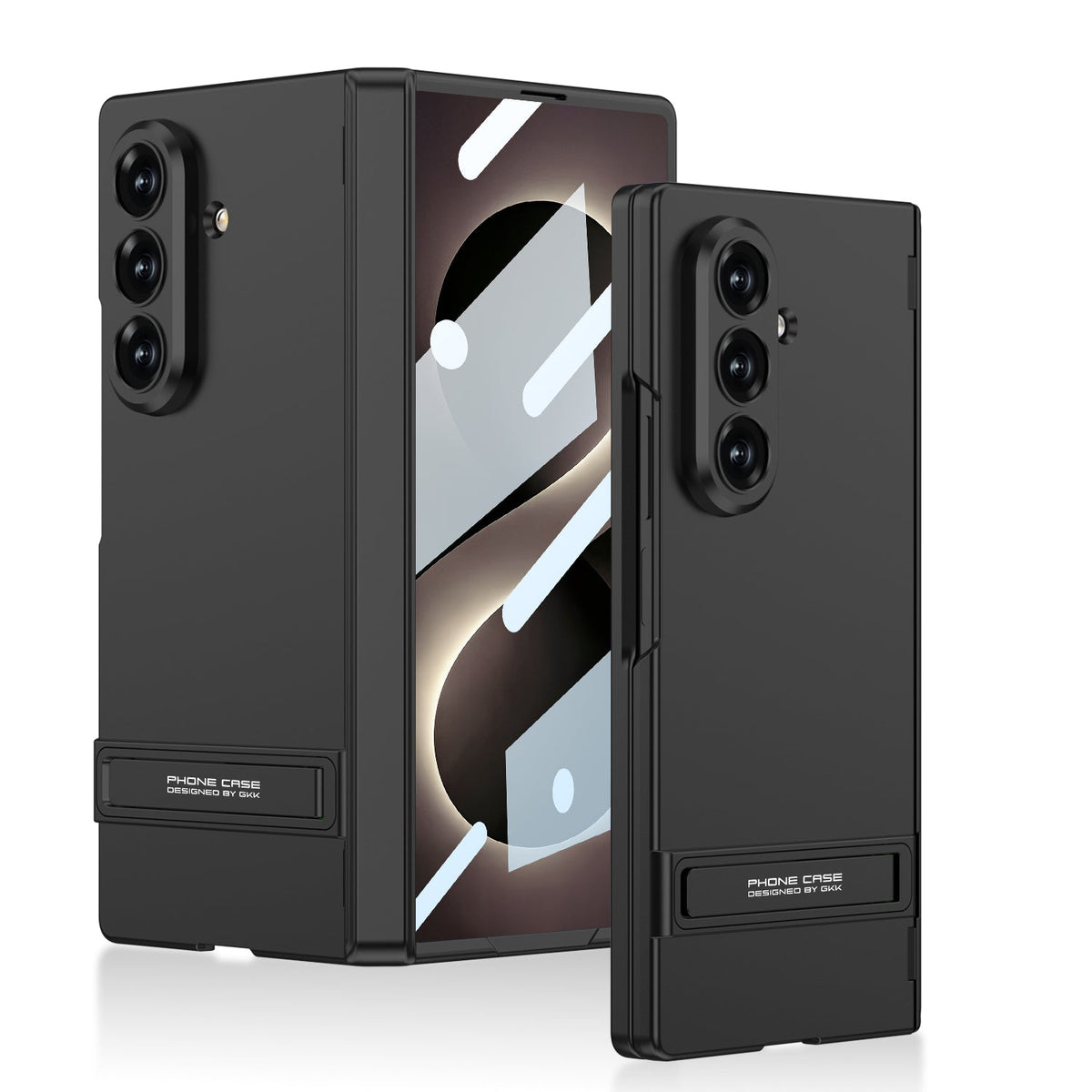 Business-style Bracket Magnetic Hinge Phone Case With Back Screen Film For Galaxy Z Fold8 Ultra Wide