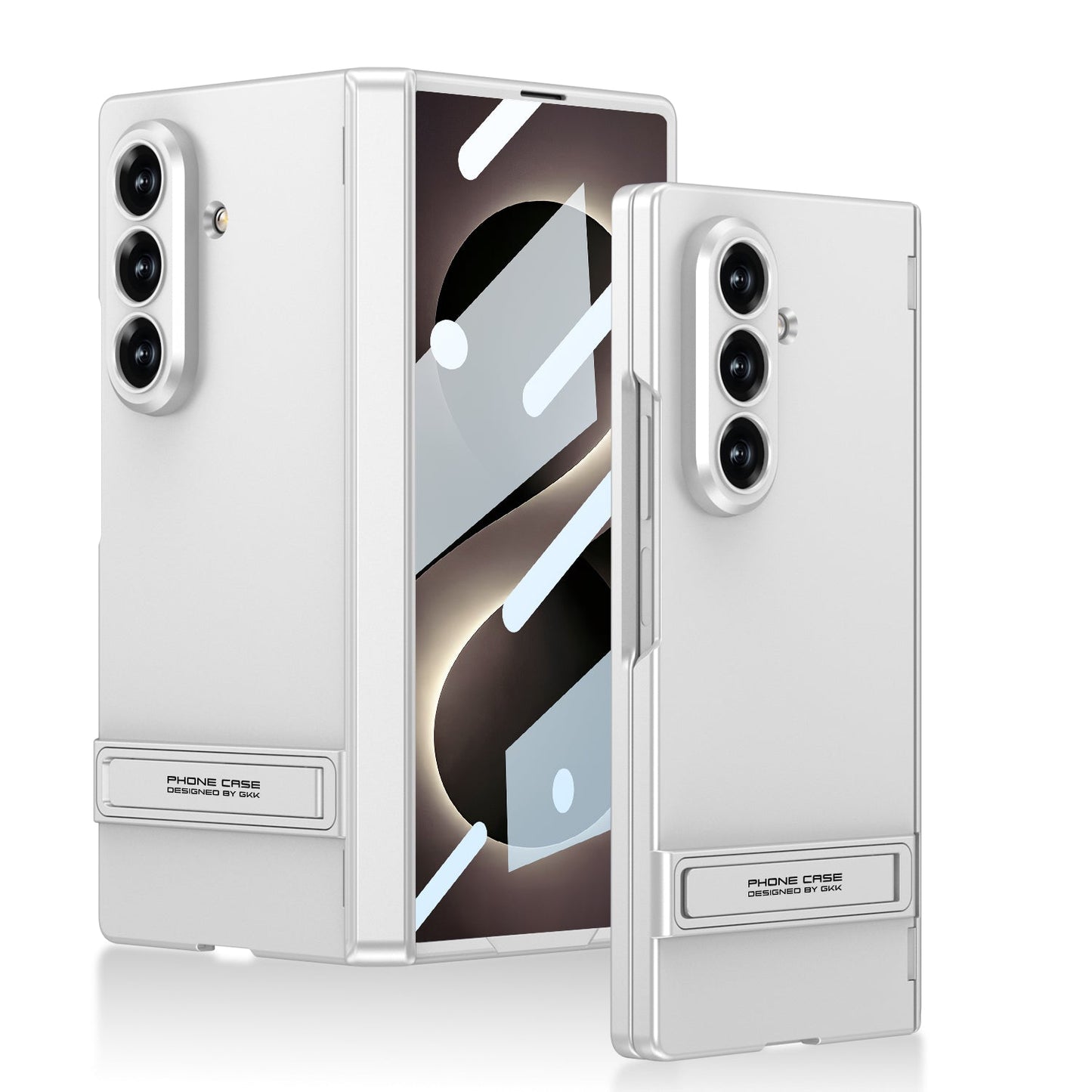 Business-style Bracket Magnetic Hinge Phone Case With Back Screen Film For Galaxy Z Fold8 Ultra Wide