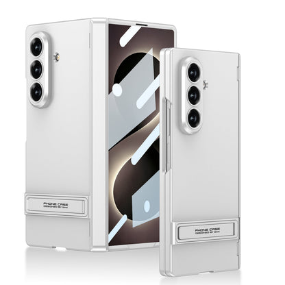 Business-style Bracket Magnetic Hinge Phone Case With Back Screen Film For Galaxy Z Fold8 Ultra Wide