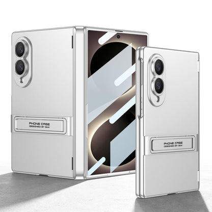 Business-style Bracket Magnetic Hinge Phone Case With Back Screen Film For Galaxy Z Fold8 Ultra Wide