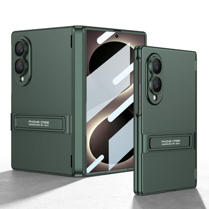 Business-style Bracket Magnetic Hinge Phone Case With Back Screen Film For Galaxy Z Fold8 Ultra Wide