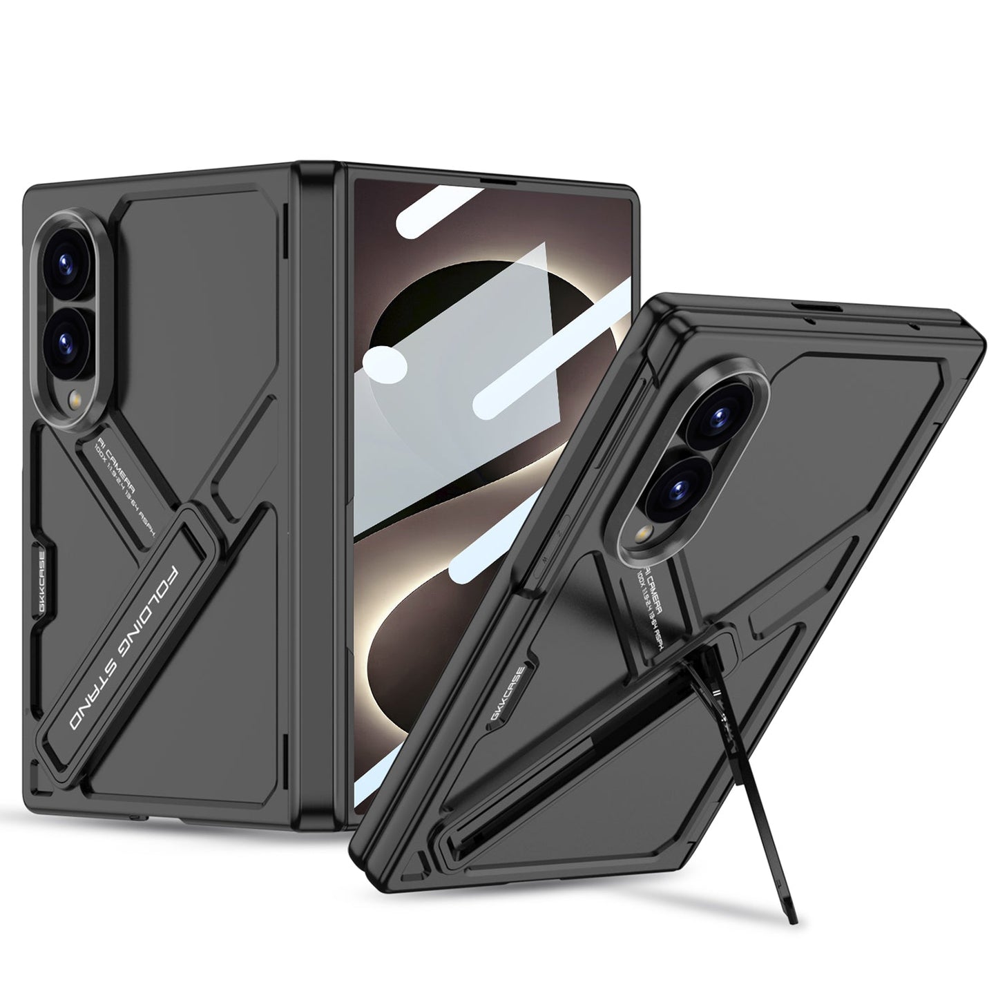 Armor Full-Body Protection Case For Galaxy Z Fold8 Wide Ultra – Hidden Kickstand,Tempered Glass Screen Protector
