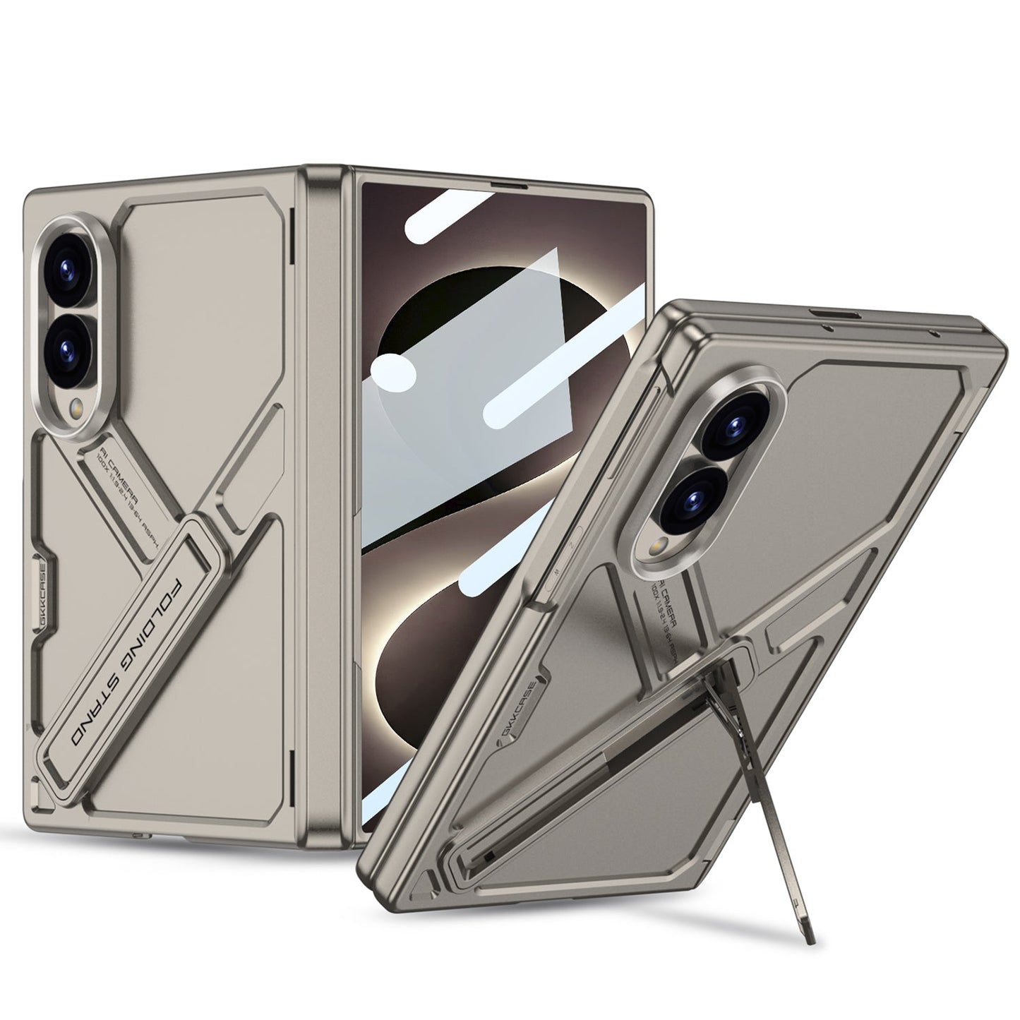 Armor Full-Body Protection Case For Galaxy Z Fold8 Wide Ultra – Hidden Kickstand,Tempered Glass Screen Protector