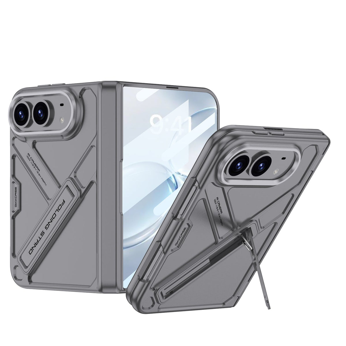 iPhone Duo - Armor Full-Body Protection Case With Hidden Kickstand,Tempered Glass Screen Protector