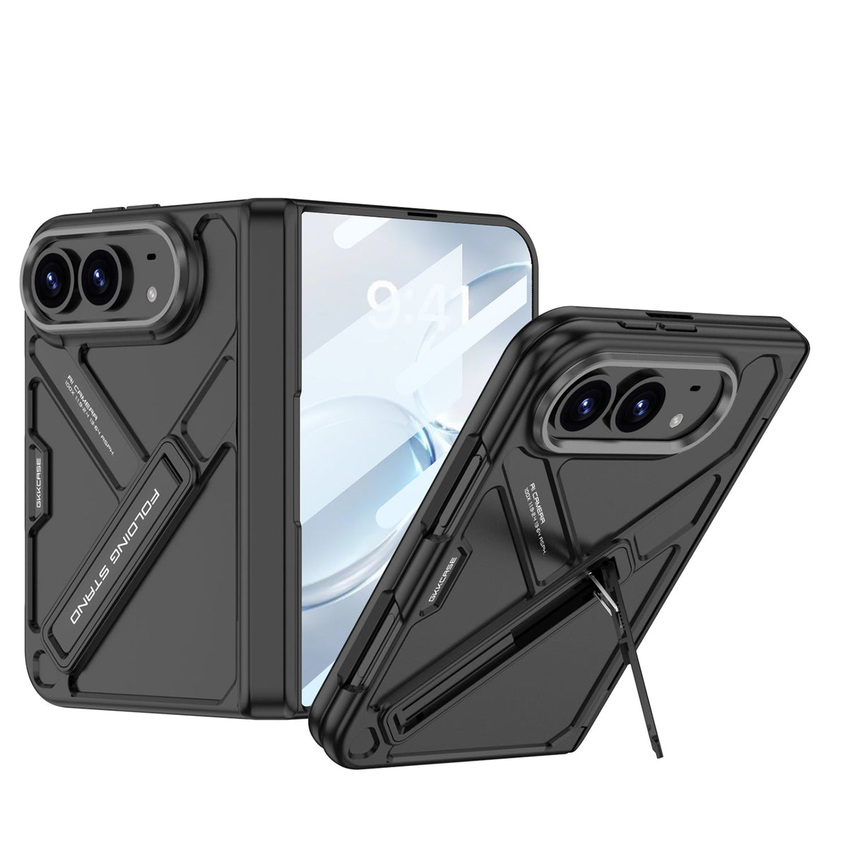 iPhone Duo - Armor Full-Body Protection Case With Hidden Kickstand,Tempered Glass Screen Protector