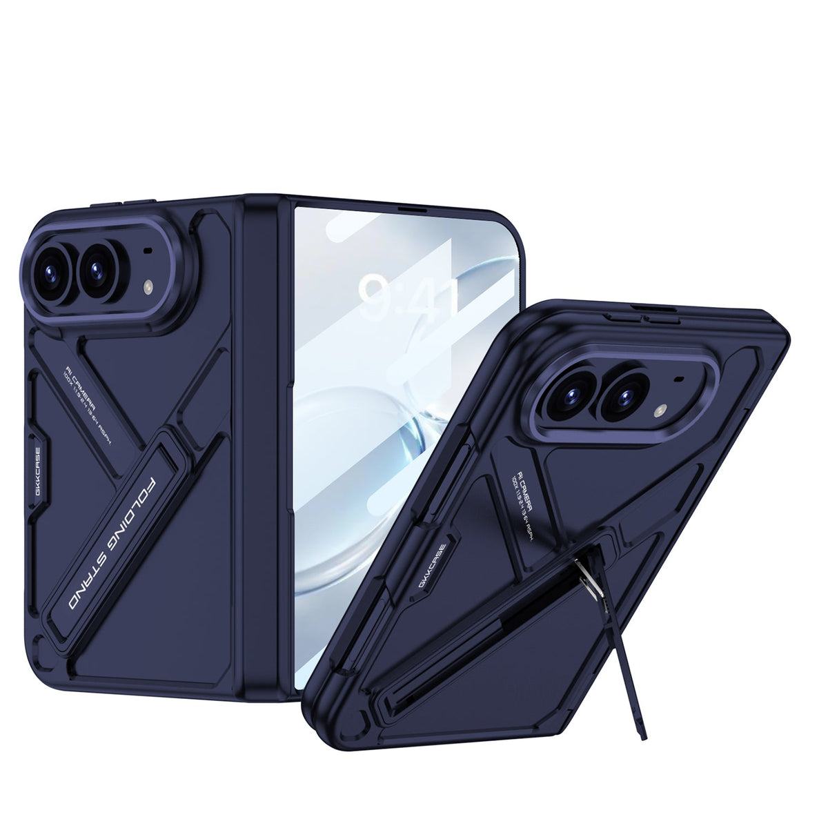 iPhone Duo - Armor Full-Body Protection Case With Hidden Kickstand,Tempered Glass Screen Protector