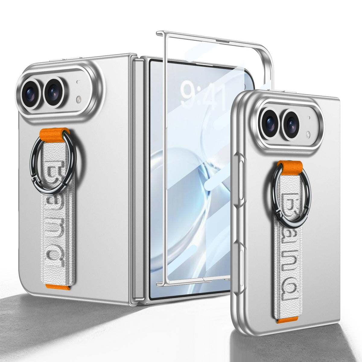 iPhone Ultra | Slim Full‑Coverage Phone Case Built-in Tempered Glass Film & Wrist Strap with Finger Ring Grip