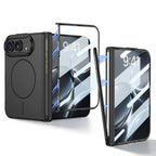 iPhone Duo - Magnetic Hinge Protection Cover Built-in Tempered Glass Film & Magnetic Stylus