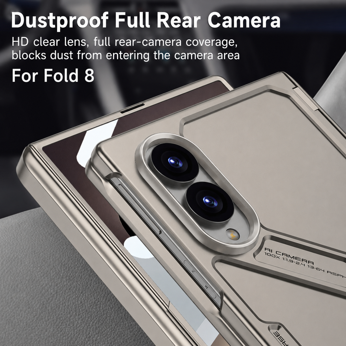 Armor Full-Body Protection Case For Galaxy Z Fold8 Wide Ultra – Hidden Kickstand,Tempered Glass Screen Protector