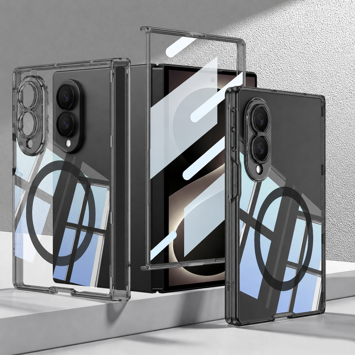 Magnetic Transparent Anti-drop Phone Case With Airbag & MagSafe Wireless Charging For Galaxy Z Fold8 Wide Ultra