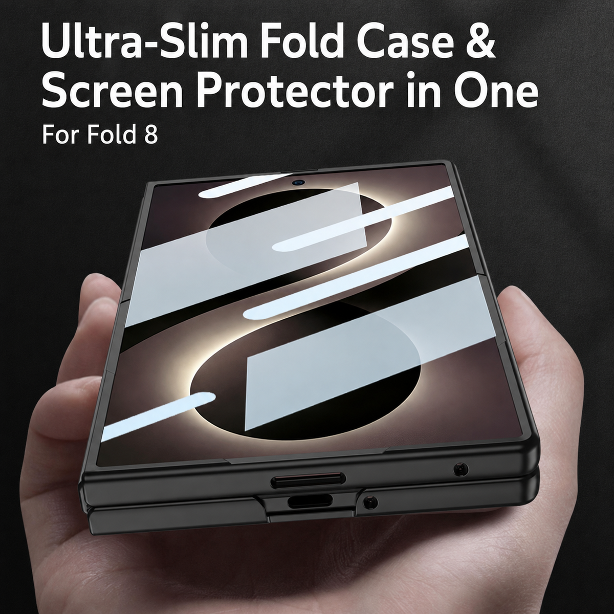 Galaxy Z Fold8 Wide Ultra Fashion Phone Case with Built-In Tempered Glass & Magnetic Coil