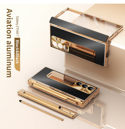 Aluminum Alloy Electroplating Shockproof Phone Case For Galaxy Z Fold 7/6/5/4/3