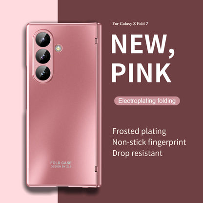 Electroplating Shockproof Phone Case With Back Screen Protector Film For Galaxy Z Fold 7/6/5/4/3