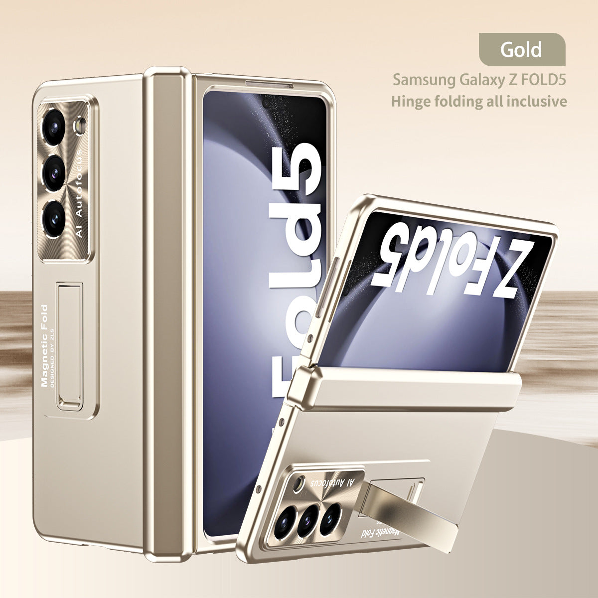 Electroplated Magnetic Hinge All-inclusive Protective Phone Case For Samsung Galaxy Z Fold3 Fold4 Fold5 - Mycasety Mycasety