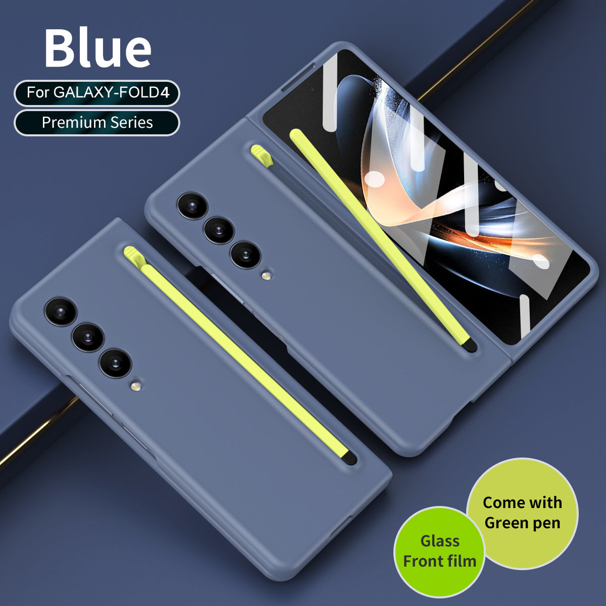 Anti-fall Protective Phone Case With Pen Tray Shell and Film For Samsung Galaxy Z Fold5 Fold4 Fold3 - Mycasety Mycasety