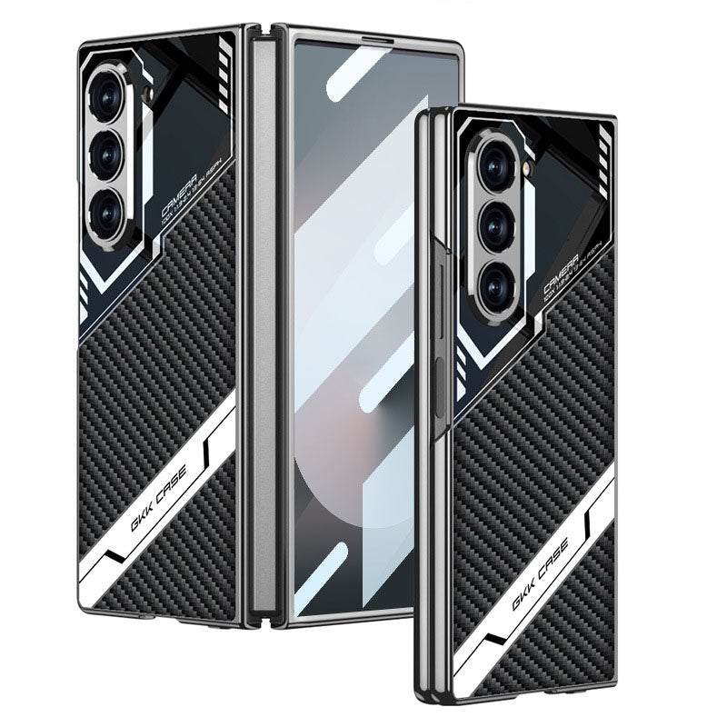 Electroplating Leather Shockproof Phone Case With Screen Protector For Galaxy Z Fold 7/6