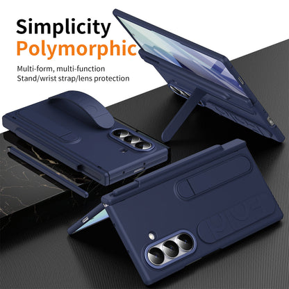 Hinge Pen Box Shockproof Phone Case With Screen Protector & Wristband Holder For Galaxy Z Fold 7/6/5/4/3
