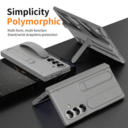 Wristband Holder Hinge Shockproof Phone Case With Screen Protector For Galaxy Z Fold 7/6/5/4/3