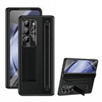 Leather Golden Electroplated Phone Case With Back Screen Glass and Stylus For Galaxy Z Fold8 Wide Ultra