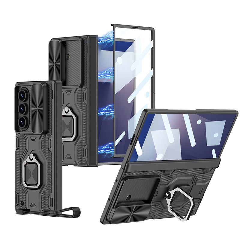 Armor Outdoor All-inclusive Phone Case With Snap Ring & Back Screen Protector For Galaxy Z Fold 7