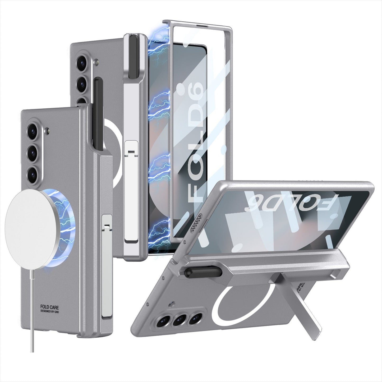 Magnetic Hinge Hidden Bracket All-included Case With Pen Box For Galaxy Z Fold8 Wide Ultra