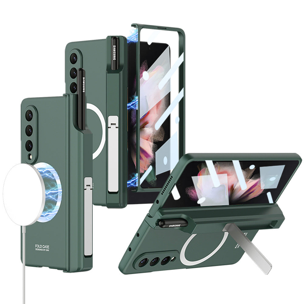 Magnetic Hinge Hidden Bracket All-included Case With Pen Box For Galaxy Z Fold8 Wide Ultra