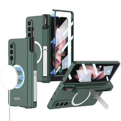 Magnetic Hinge Hidden Bracket All-included Case With Pen Box For Galaxy Z Fold8 Wide Ultra