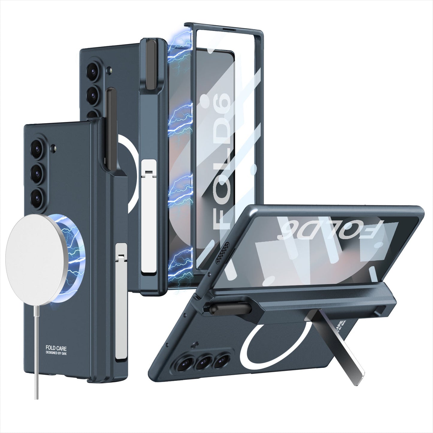 Magnetic Hinge Hidden Bracket All-included Case With Pen Box For Galaxy Z Fold8 Wide Ultra