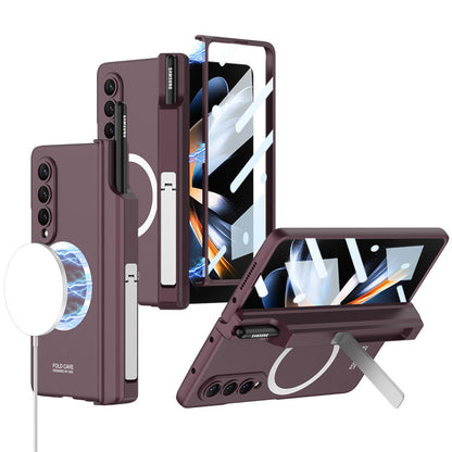 Magnetic Hinge Hidden Bracket All-included Case With Pen Box For Galaxy Z Fold8 Wide Ultra