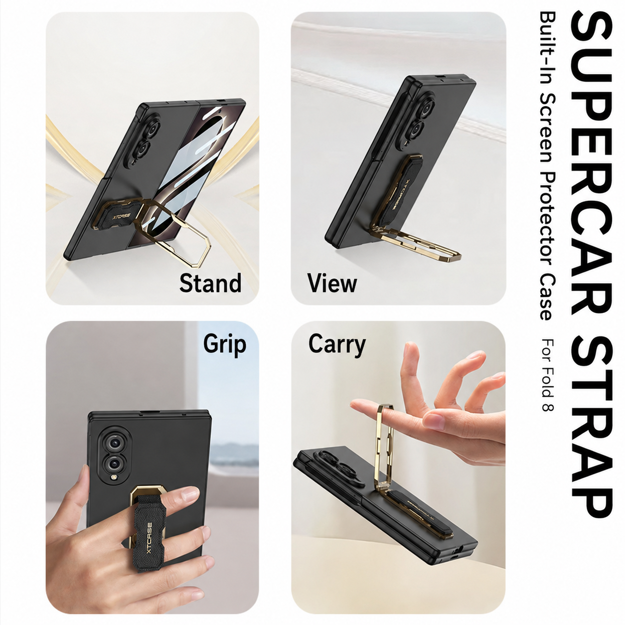 Galaxy Z Fold8 Wide Ultra Fashion Phone Case with Built-In Tempered Glass & Wristband