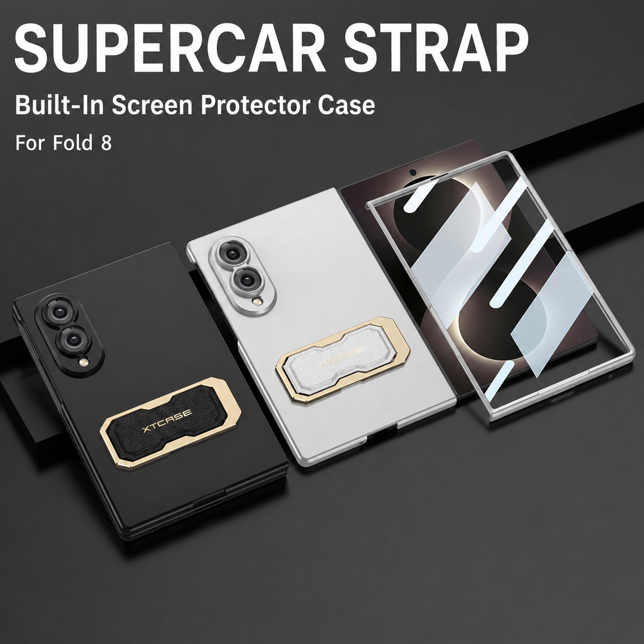 Galaxy Z Fold8 Wide Ultra Fashion Phone Case with Built-In Tempered Glass & Wristband