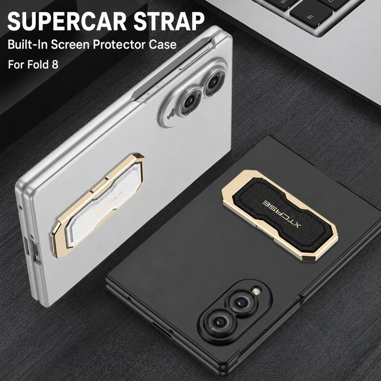 Galaxy Z Fold8 Wide Ultra Fashion Phone Case with Built-In Tempered Glass & Wristband