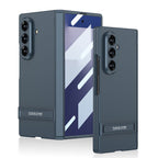 Business-style Bracket Magnetic Hinge Phone Case With Back Screen Film For Galaxy Z Fold8 Ultra Wide