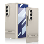 Business-style Bracket Magnetic Hinge Phone Case With Back Screen Film For Galaxy Z Fold8 Ultra Wide
