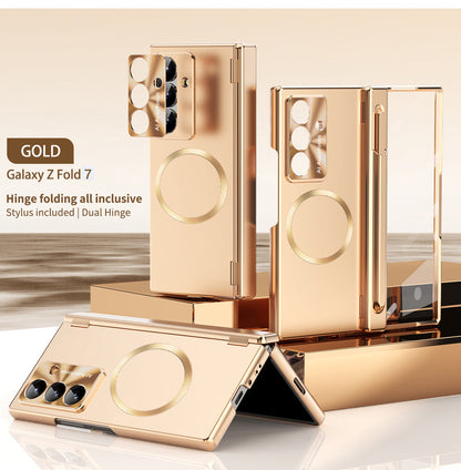 Magnetic Electroplated Hinge Protection Phone Case With Stylus & Screen Film For Galaxy Z Fold7/6