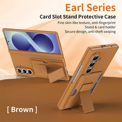 Luxuriuos Leather Business Phone Cover With Card Slot Stand For Galaxy Z Fold 8/7/6/5