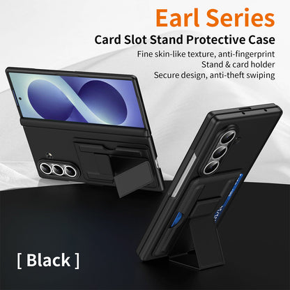 Luxuriuos Leather Business Phone Cover With Card Slot Stand For Galaxy Z Fold 8/7/6/5