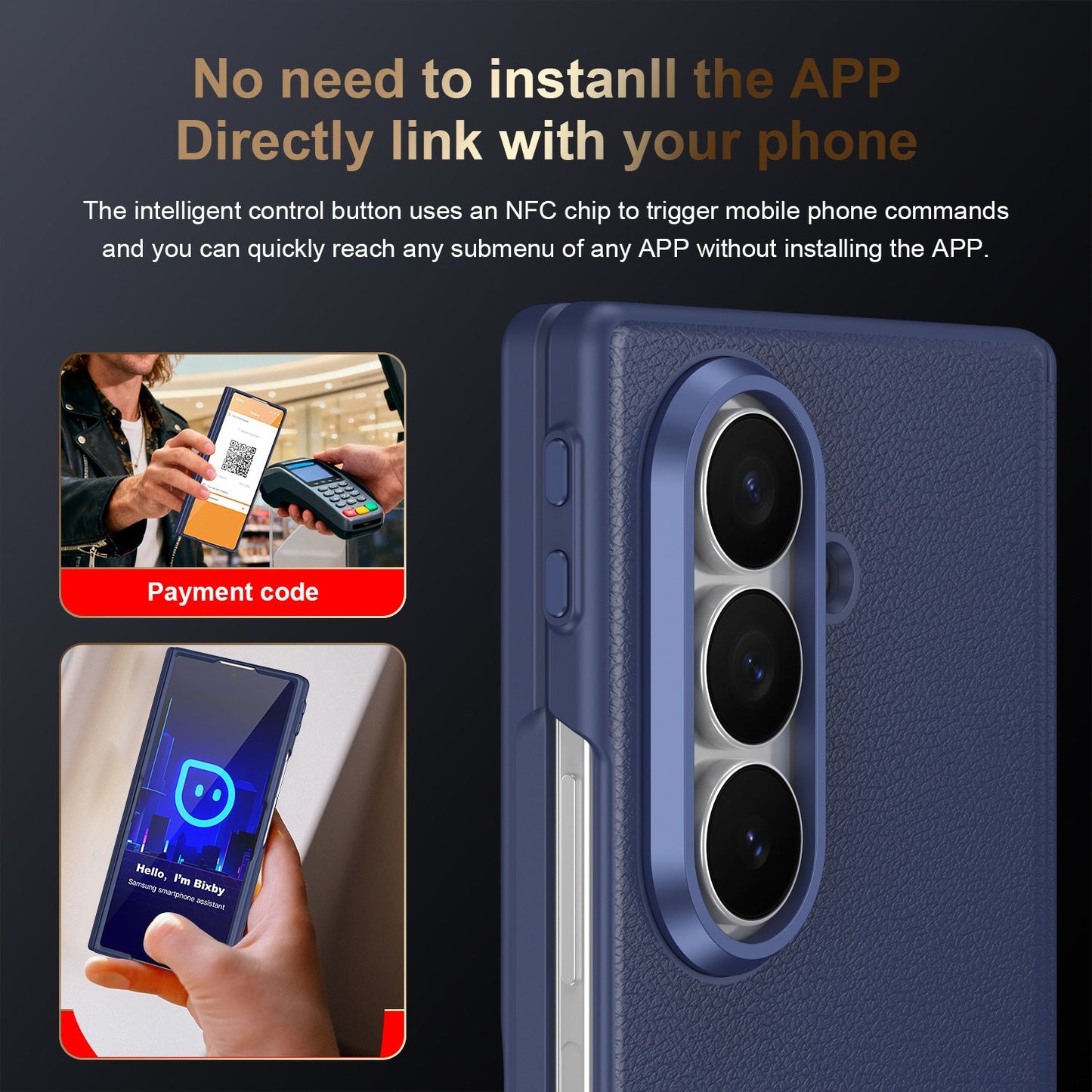 Leather Protective Intelligent Phone Case For Galaxy Z Fold