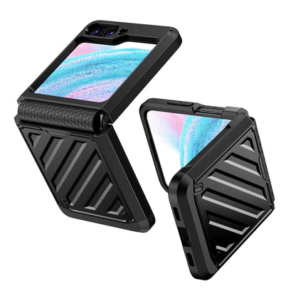 Fashion Armor Hinge integrated Plating Anti-fall Protective Phone Case For Samsung Galaxy Z Flip5 Flip4 Flip3