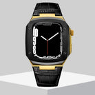 Luxury Metal Case Leather Strap For Apple Watch Series 44/45 mm - mycasety2023 Mycasety