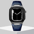 Luxury Metal Case Leather Strap For Apple Watch Series 44/45 mm - mycasety2023 Mycasety