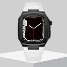 Luxury Metal Case Leather Strap For Apple Watch Series 44/45 mm - mycasety2023 Mycasety