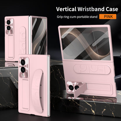 Armor Phone Case Built-In Tempered Glass, Hidden Kickstand & Wrist Strap For Galaxy Z Fold8 Wide Ultra