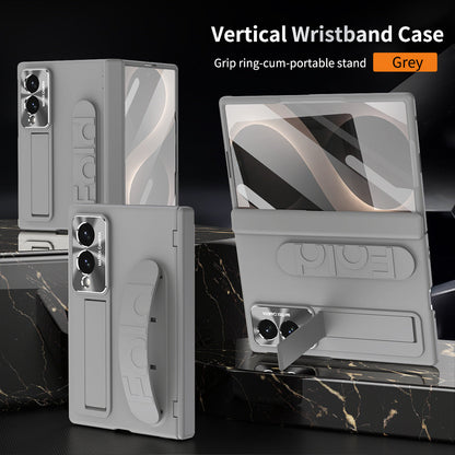 Armor Hinge Protective Phone Case Built-In Tempered Glass, Hidden Kickstand & Wrist Strap For Galaxy Z Fold8 Wide Ultra