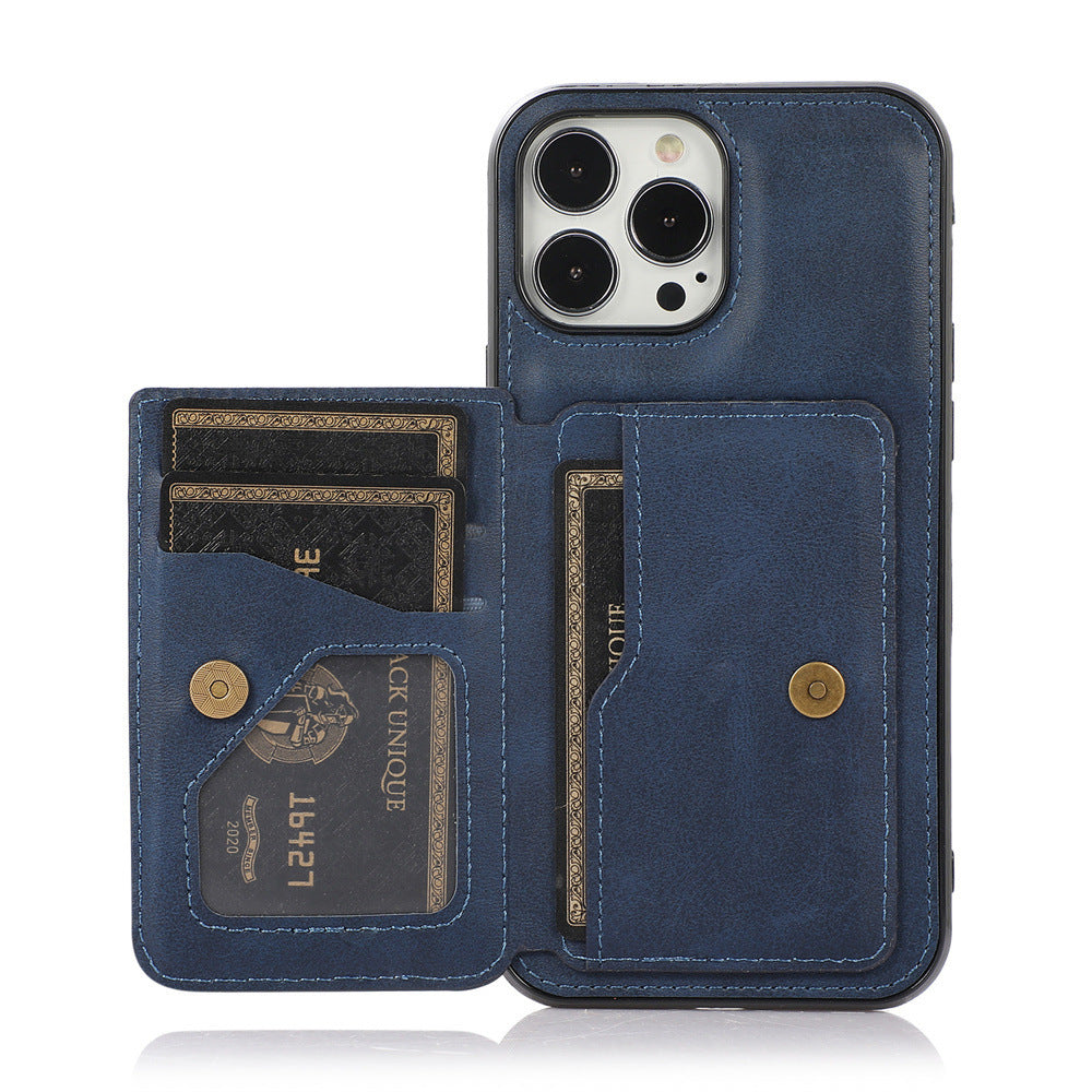 Luxurious Leather Card Holder Anti-fall Protective iPhone Case