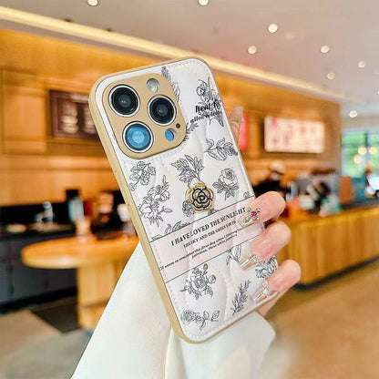 Luxurious Camellia Anti-fall Protective iPhone Case