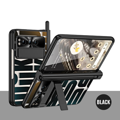 Popular Google Pixel Fold Case with Dual Hinge Protective Screen Protector and Hidden Kickstand Pen Holder Stylus - mycasety2023 Mycasety