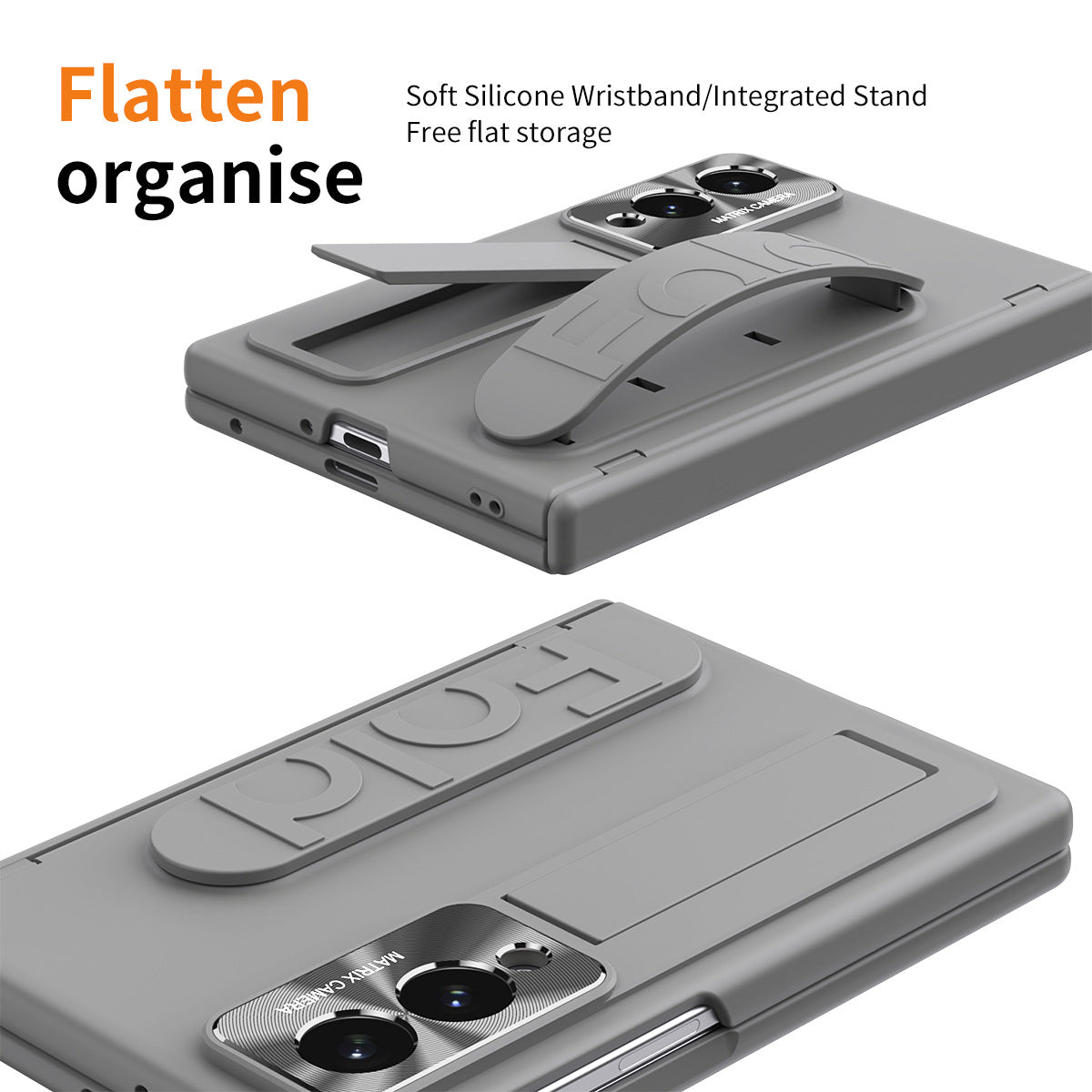 Armor Hinge Protective Phone Case Built-In Tempered Glass, Hidden Kickstand & Wrist Strap For Galaxy Z Fold8 Wide Ultra