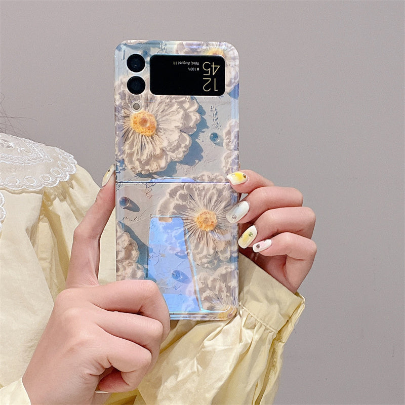 Oil Painting Flower Phone Case For Samsung Galaxy Z Flip3 Flip4 Flip5 5G - {{ shop_name}} varyfun