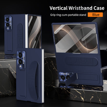 Armor Phone Case Built-In Tempered Glass, Hidden Kickstand & Wrist Strap For Galaxy Z Fold8 Wide Ultra